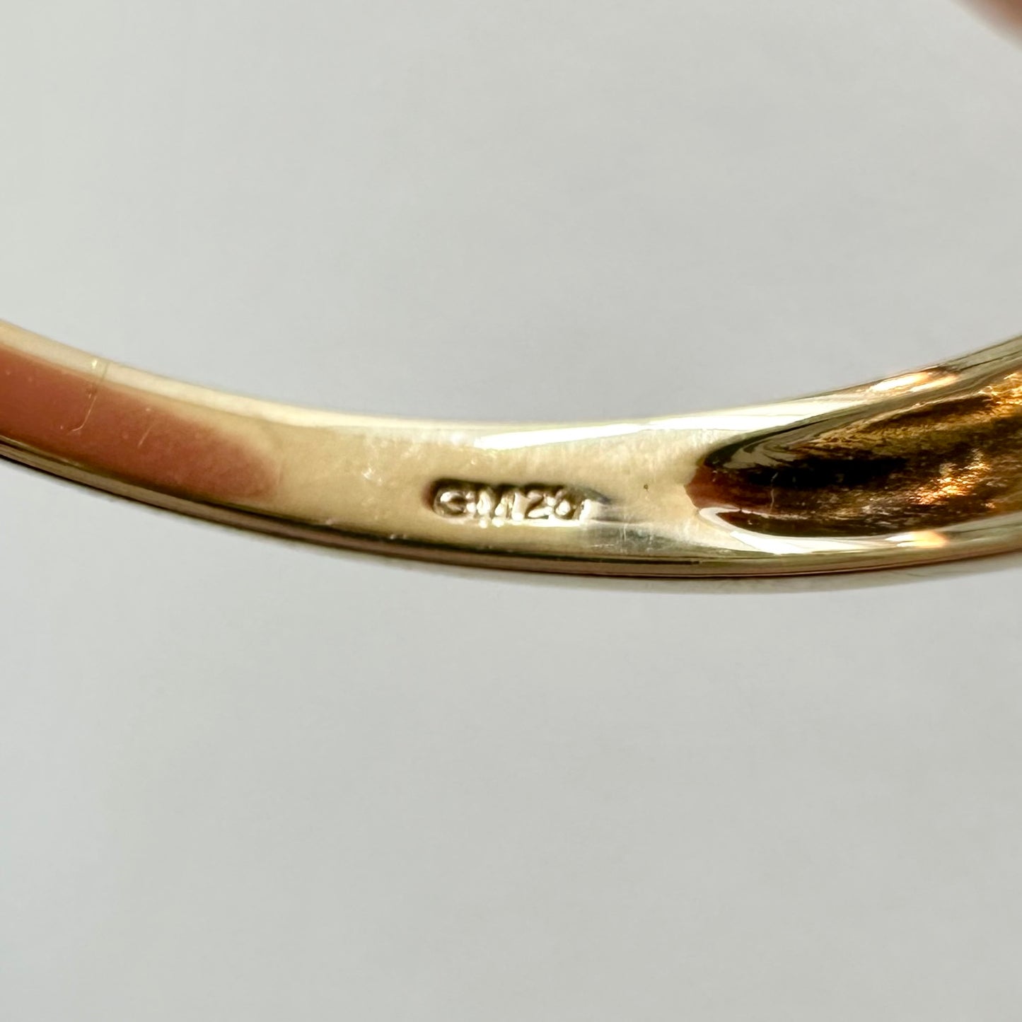 9Ct Yellow Gold .07Ct TW Diamond Wishbone Ring Sz O