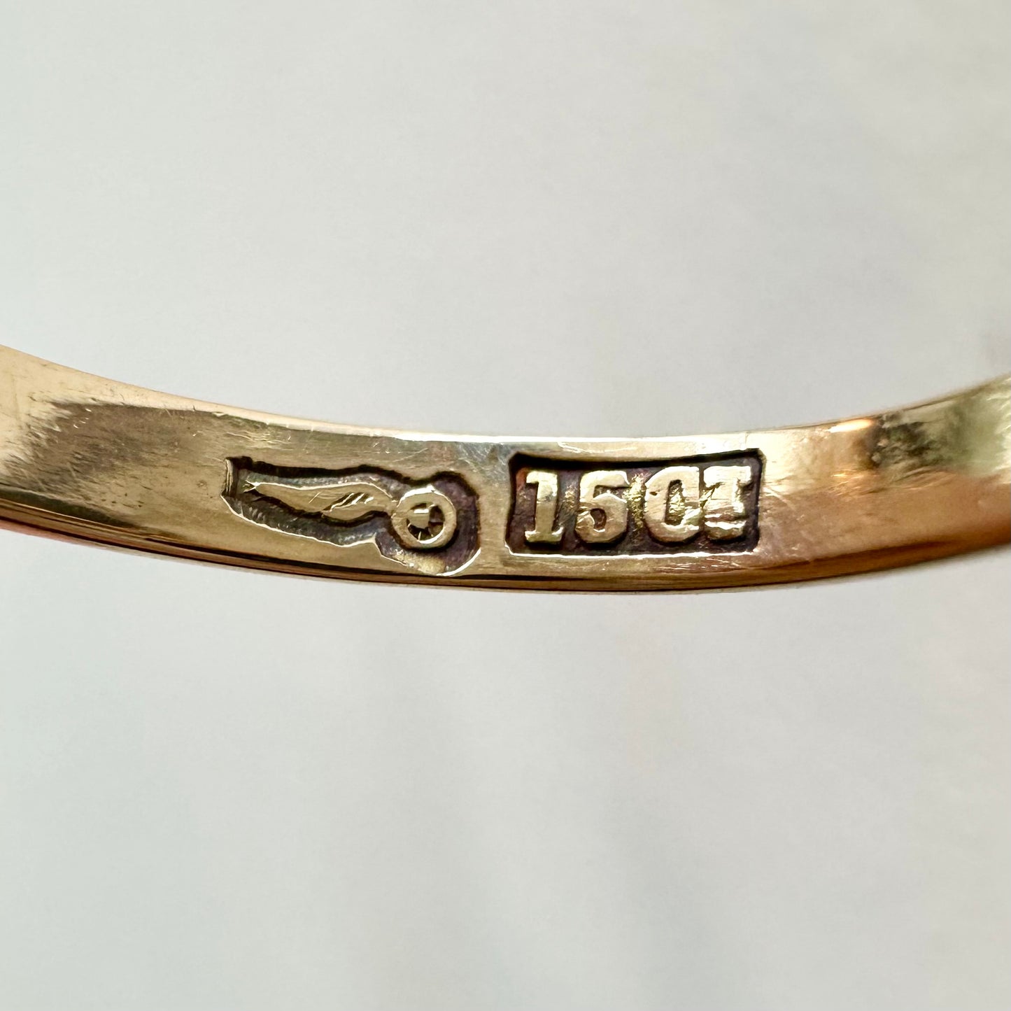 15Ct Yellow Gold Vintage .30Ct TW Diamond Simulant Dress Ring Sz M 1/2