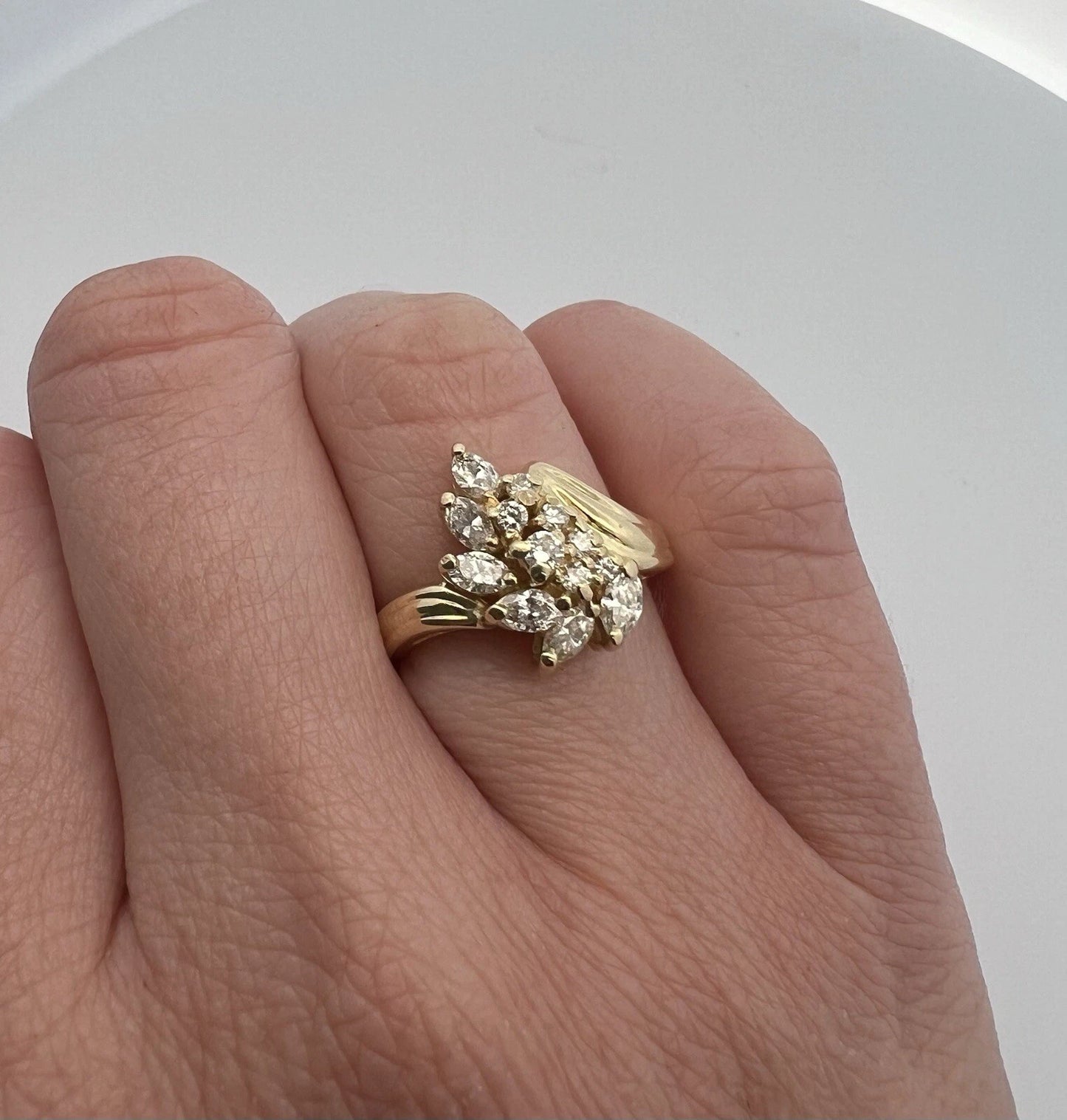 18Ct Yellow Gold 0.55 Carat TW Diamond Dress Ring