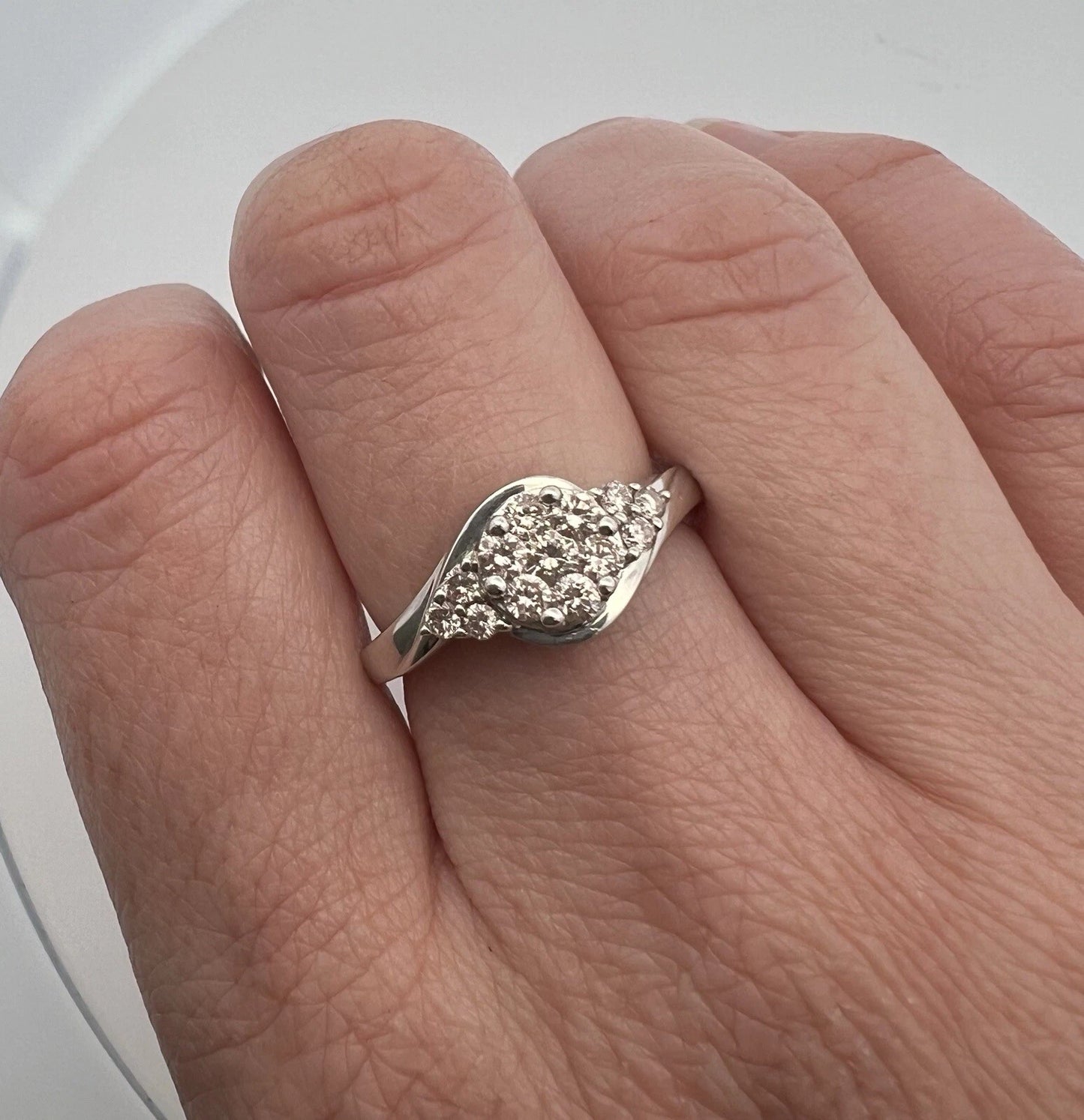 18Ct Two-Toned Gold .62 Carat TW Diamond Trilogy Dress Ring