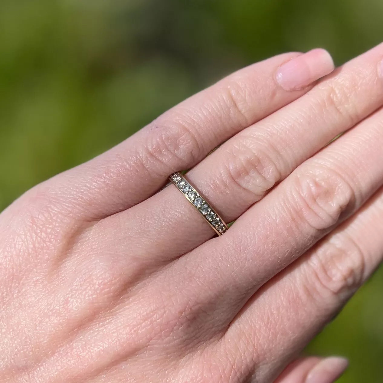 18Ct Yellow Gold Half Eternity .28 Carat TW Diamond Band Sz J 1/2