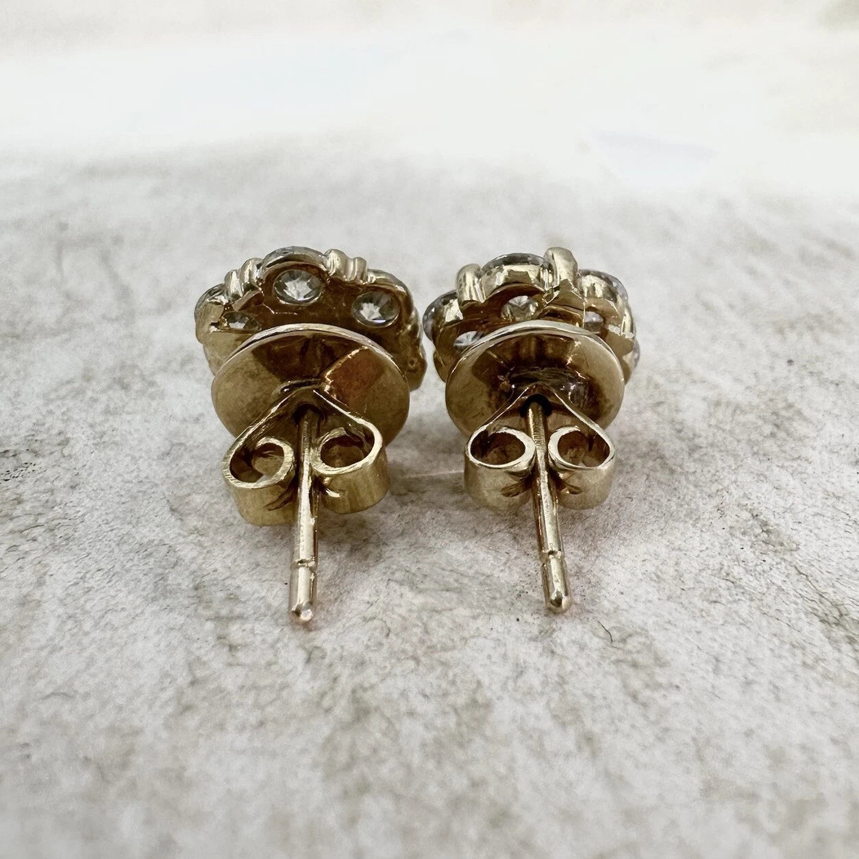 14Ct Yellow Gold 2.10 Carat TW Diamond Stud Earrings