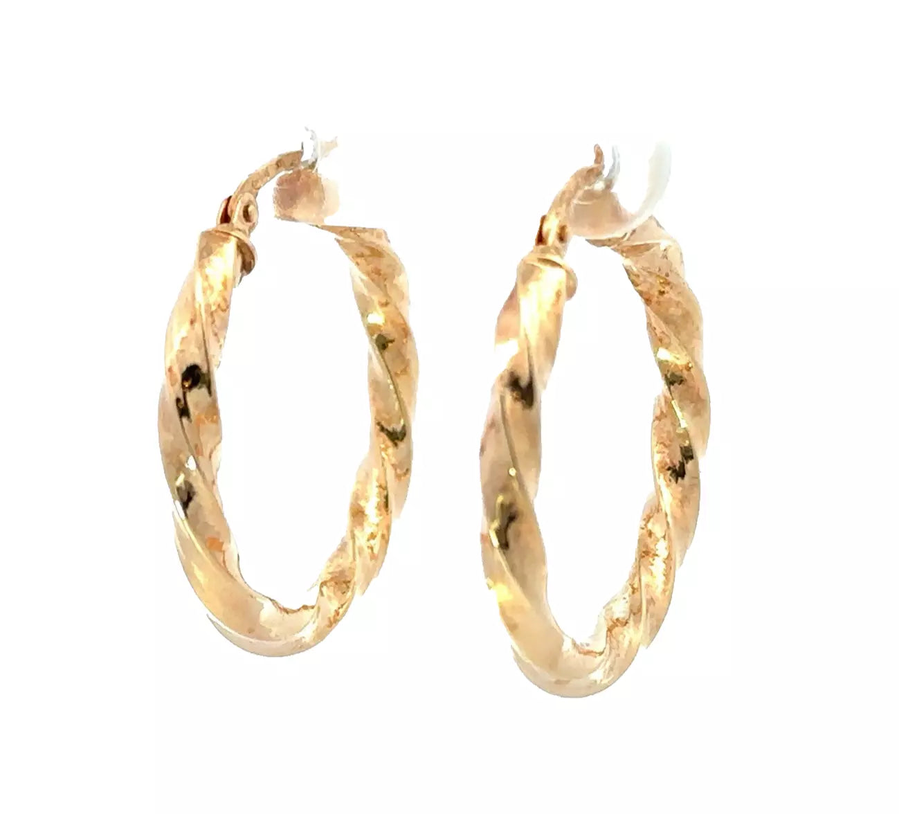 9Ct Yellow Gold 20mm Twisted Hoop Earrings