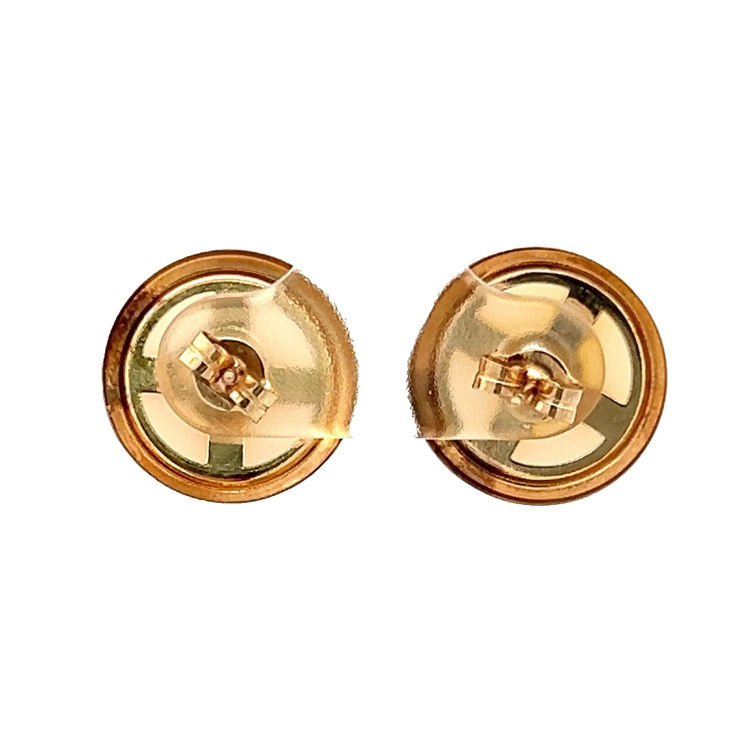 9Ct Yellow Gold Mabe Faux Pearl Stud Earrings