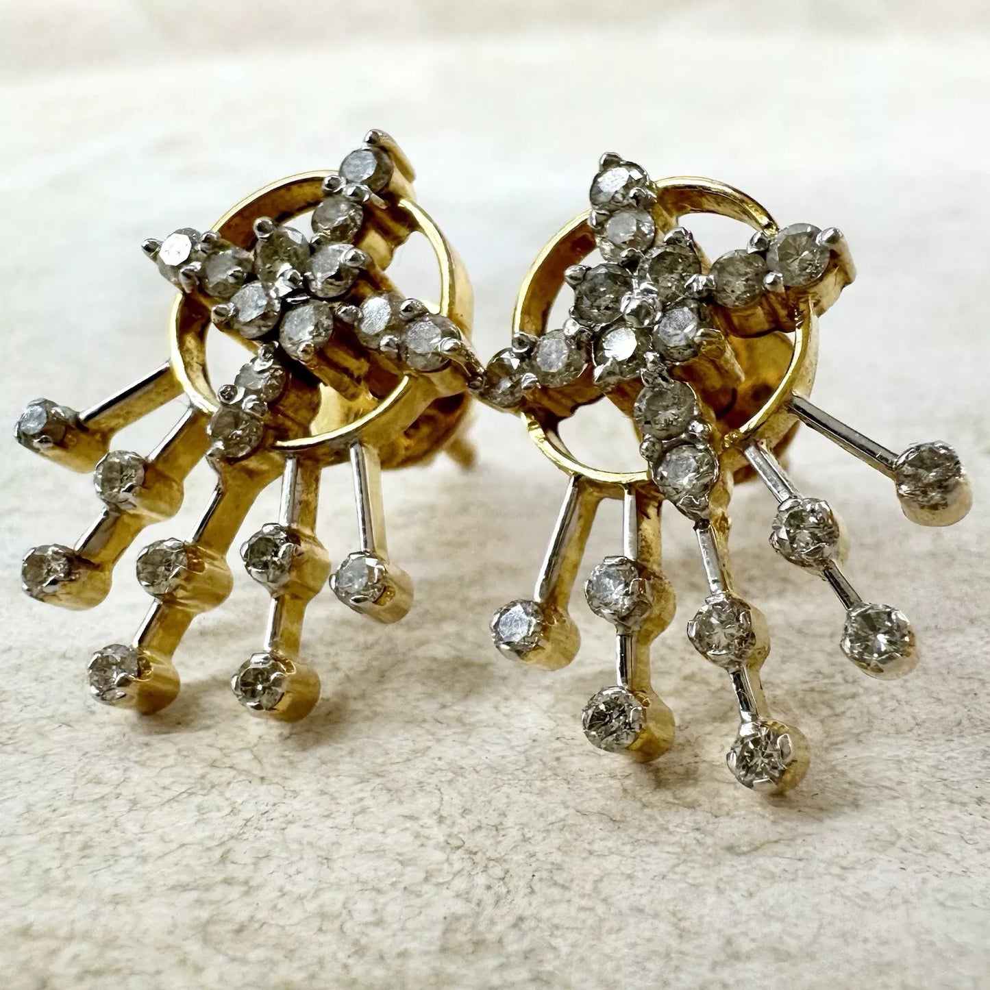18Ct Two-Toned Gold 1.25CT TW Diamond Stud Earrings