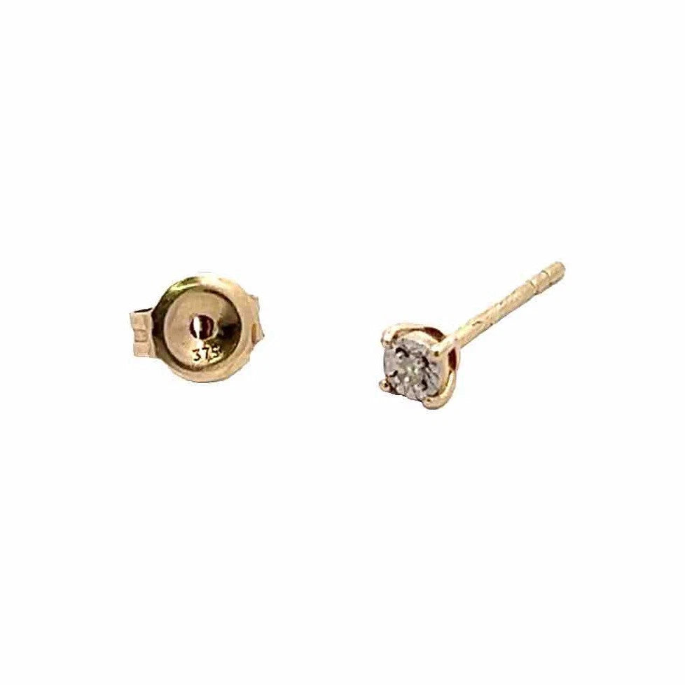 9Ct Yellow Gold .015 Carat TW Diamond Stud Earrings