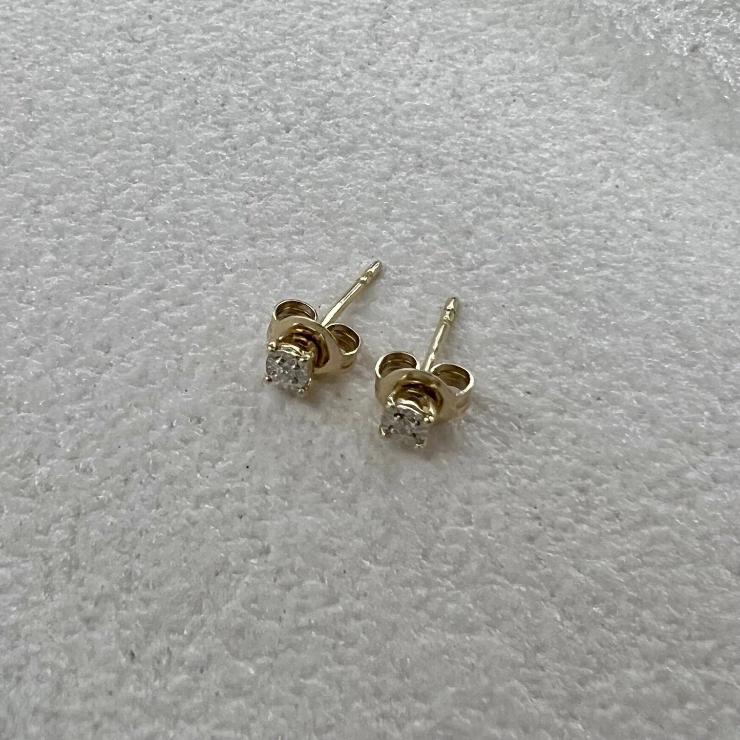 9Ct Yellow Gold .015 Carat TW Diamond Stud Earrings