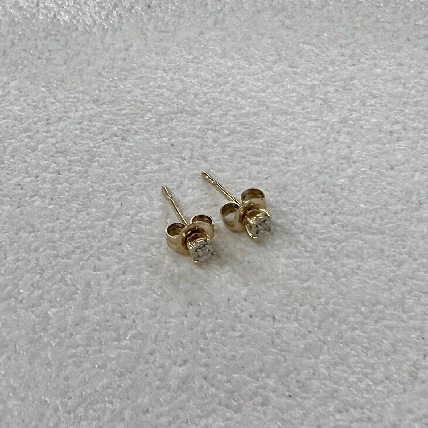 9Ct Yellow Gold .015 Carat TW Diamond Stud Earrings