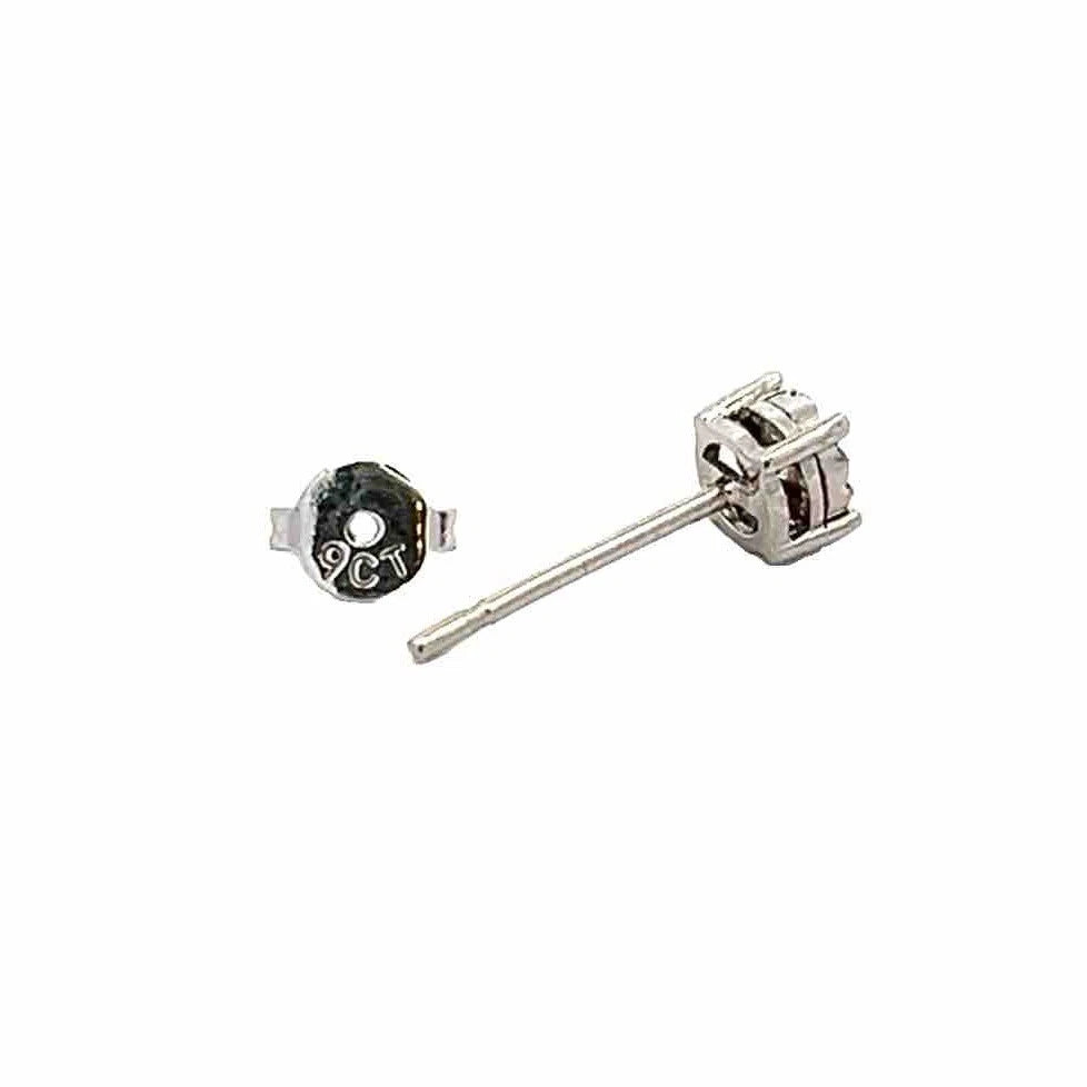 9Ct White Gold Diamond Accent Stud Earrings