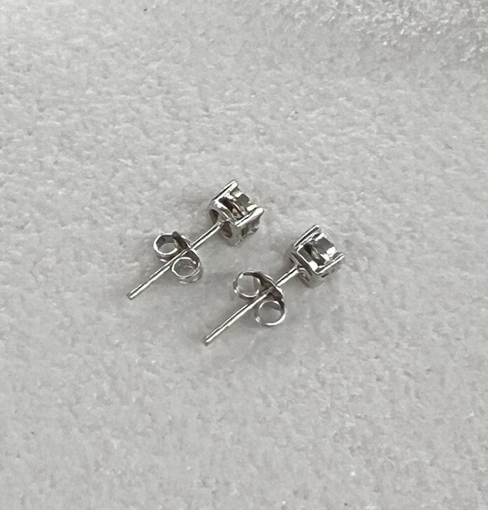9Ct White Gold Diamond Accent Stud Earrings