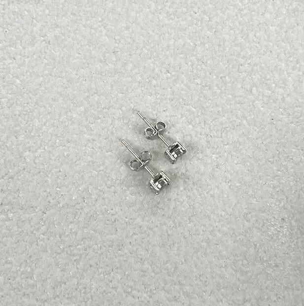 9Ct White Gold Diamond Accent Stud Earrings