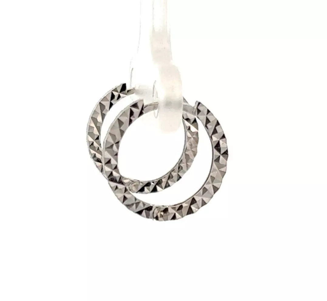 18Ct White Gold 1.6x10.8mm Huggie Hoop Earrings
