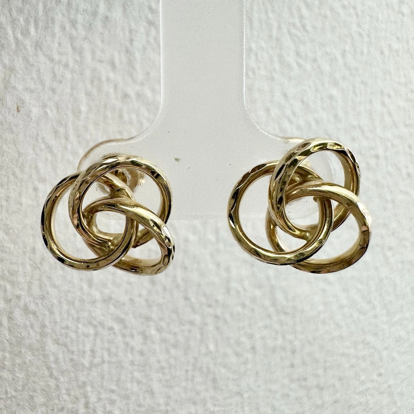 10Ct Yellow Gold Love Knot Stud Earrings
