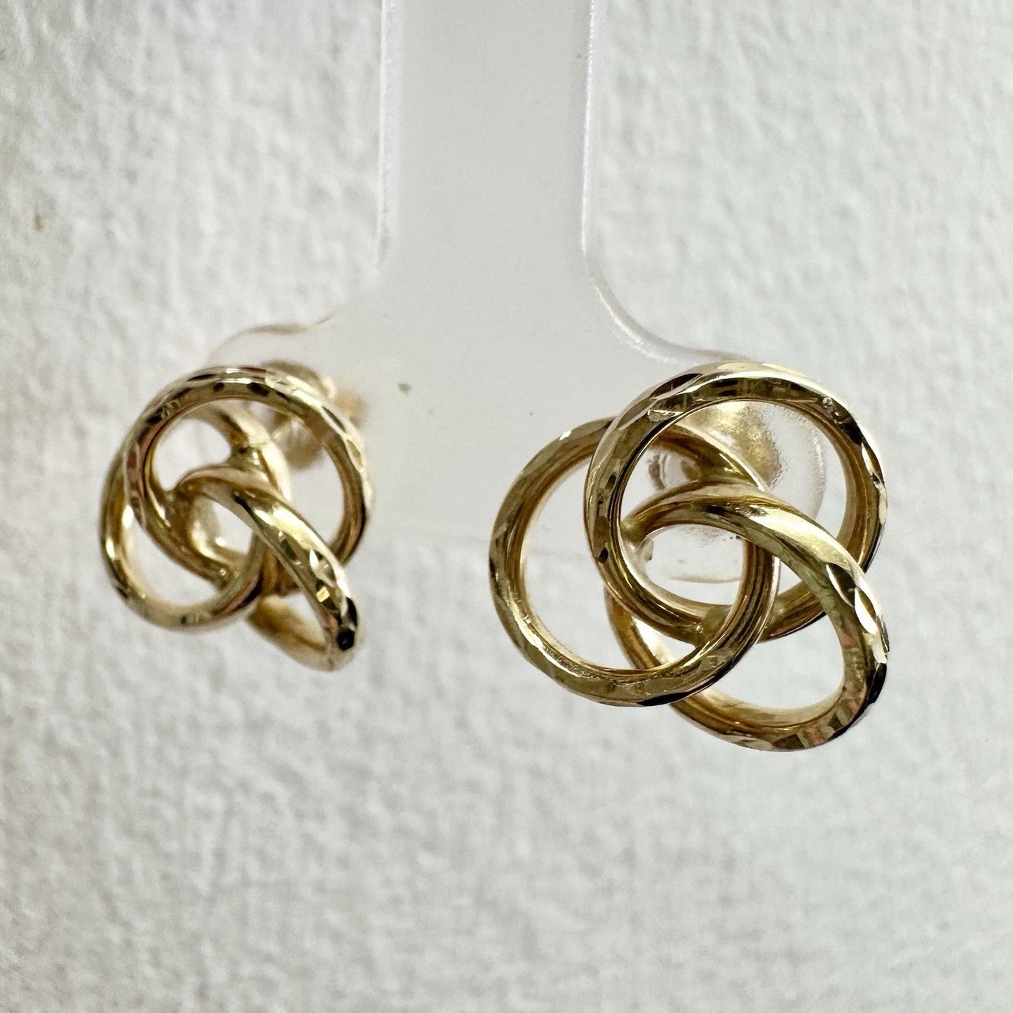10Ct Yellow Gold Love Knot Stud Earrings