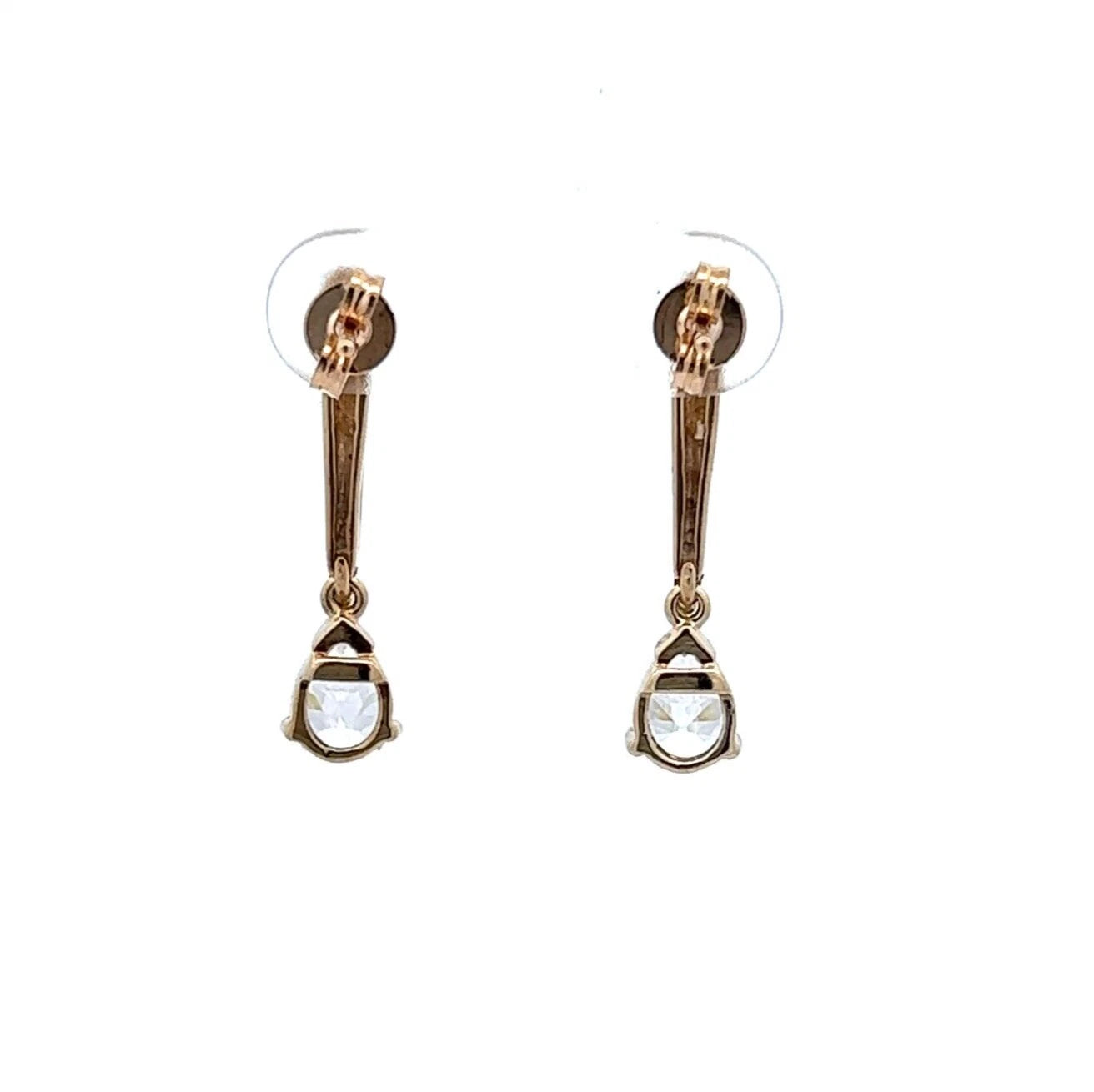 9Ct Yellow Gold Tear Cut CZ Drop Earrings