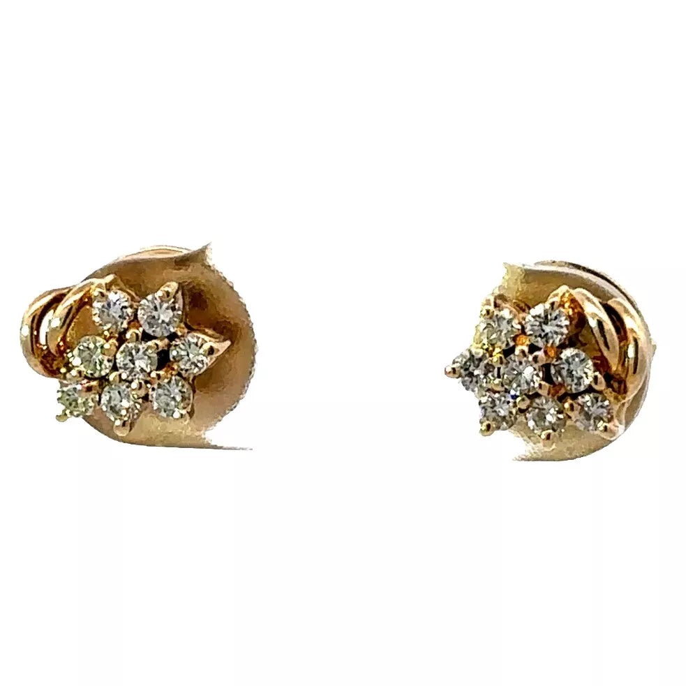 14Ct Yellow Gold .30 Carat TW Diamond Stud Earrings