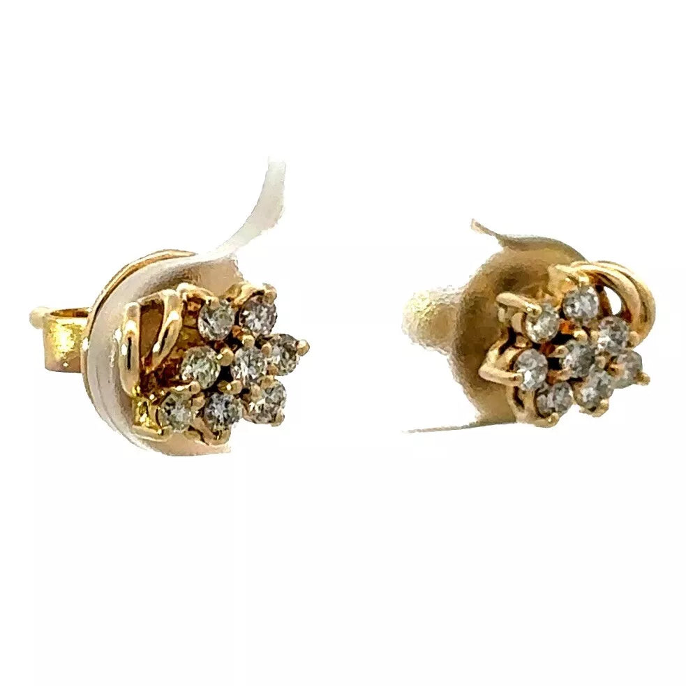 14Ct Yellow Gold .30 Carat TW Diamond Stud Earrings