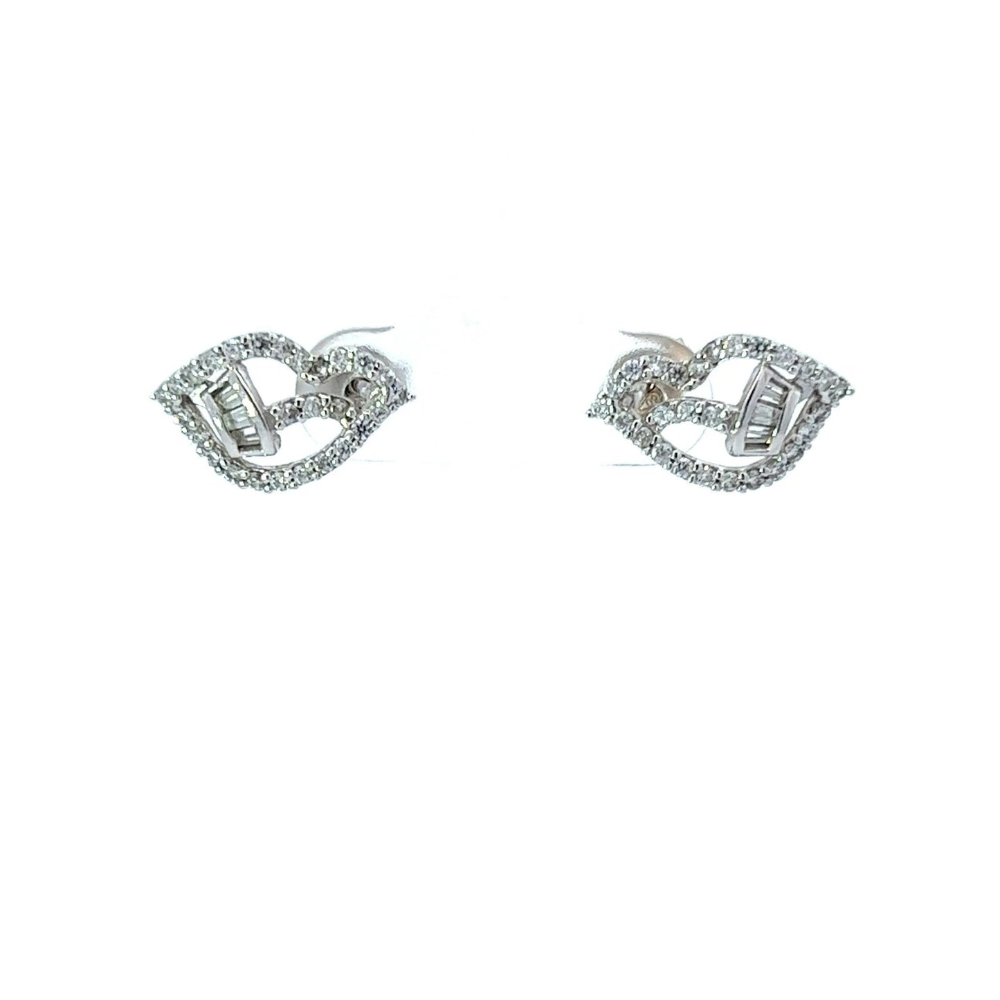 18Ct White Gold CZ Stud Earrings