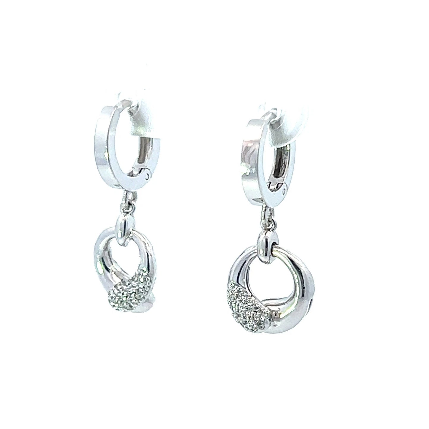 14Ct White Gold CZ Statement Earrings