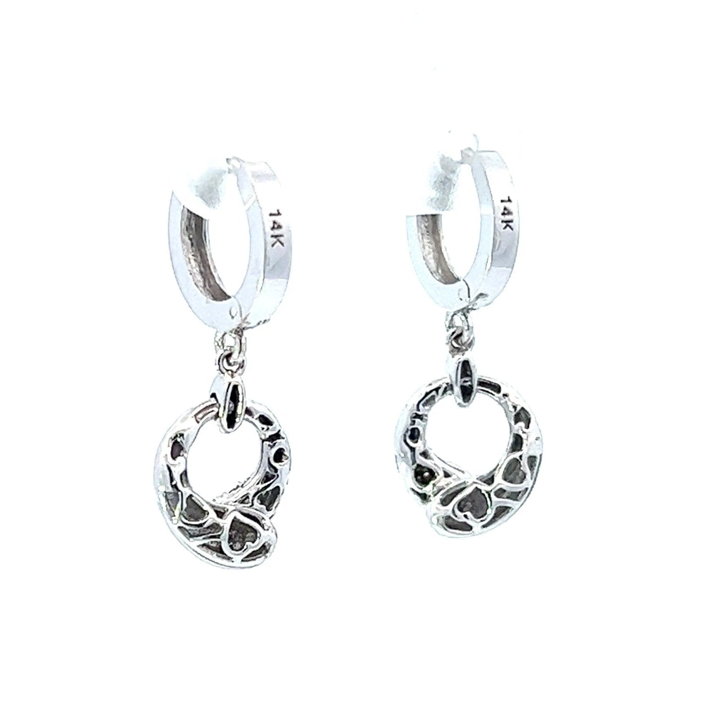 14Ct White Gold CZ Statement Earrings