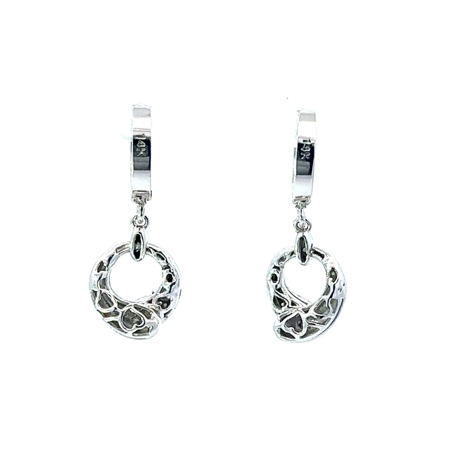 14Ct White Gold CZ Statement Earrings