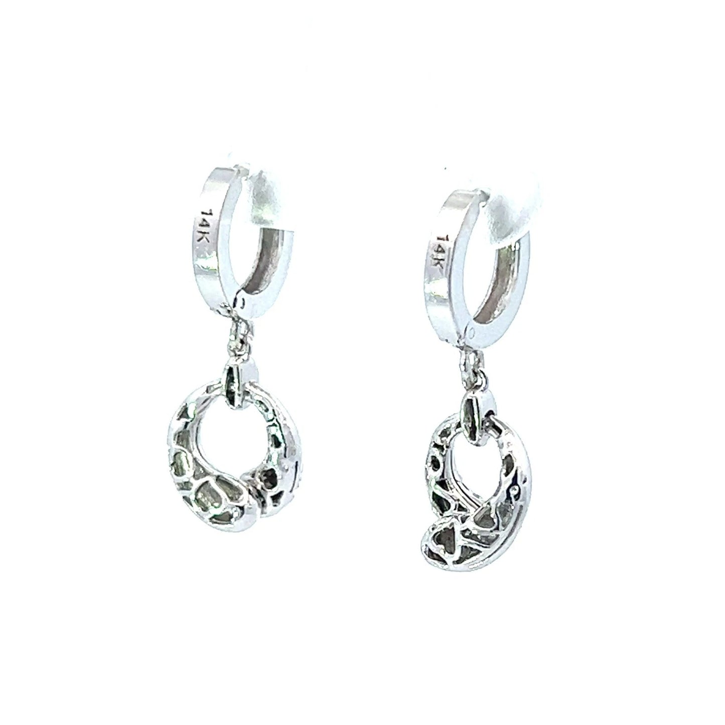 14Ct White Gold CZ Statement Earrings