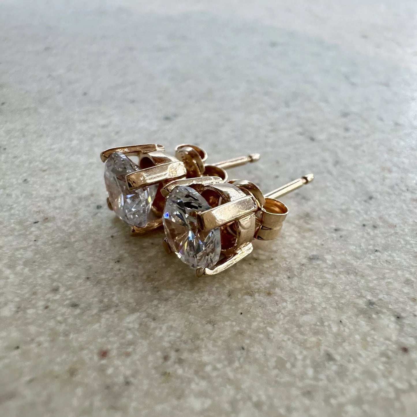 9Ct Rose Gold 1.6 TW Diamond Simulant Solitaire Stud Earrings