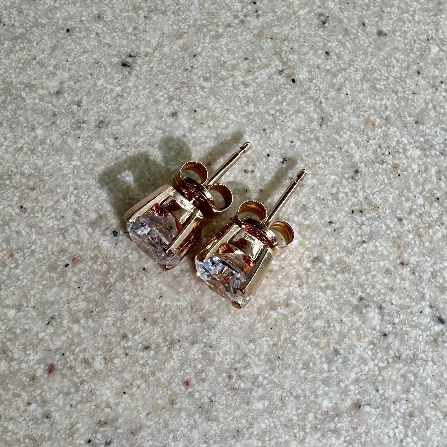 9Ct Rose Gold 1.6 TW Diamond Simulant Solitaire Stud Earrings