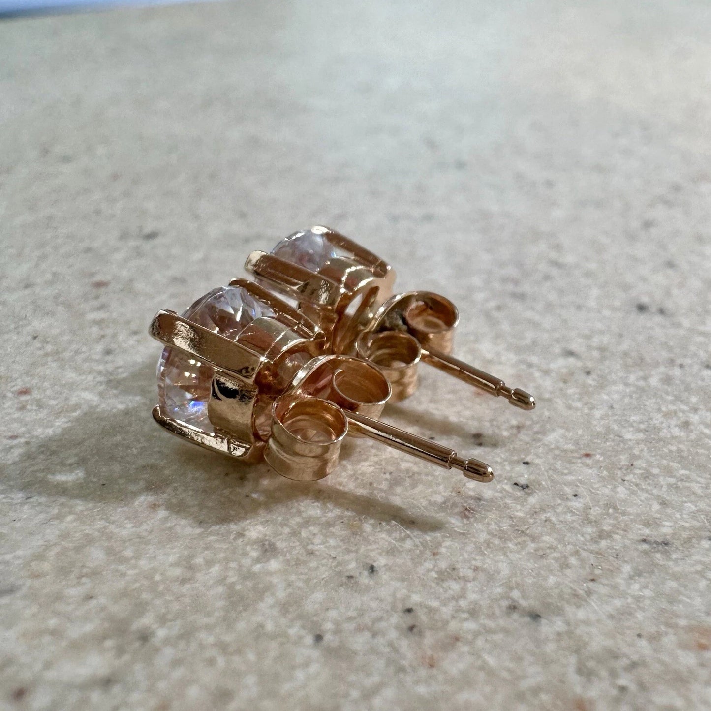 9Ct Rose Gold 1.6 TW Diamond Simulant Solitaire Stud Earrings