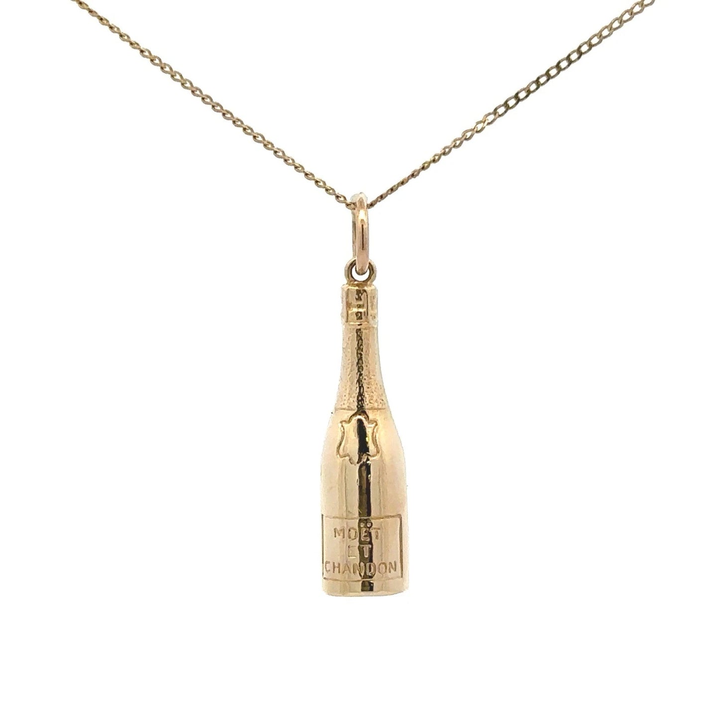 9Ct Yellow Gold Vintage Birmingham Moet et Chandon Champagne Bottle Charm
