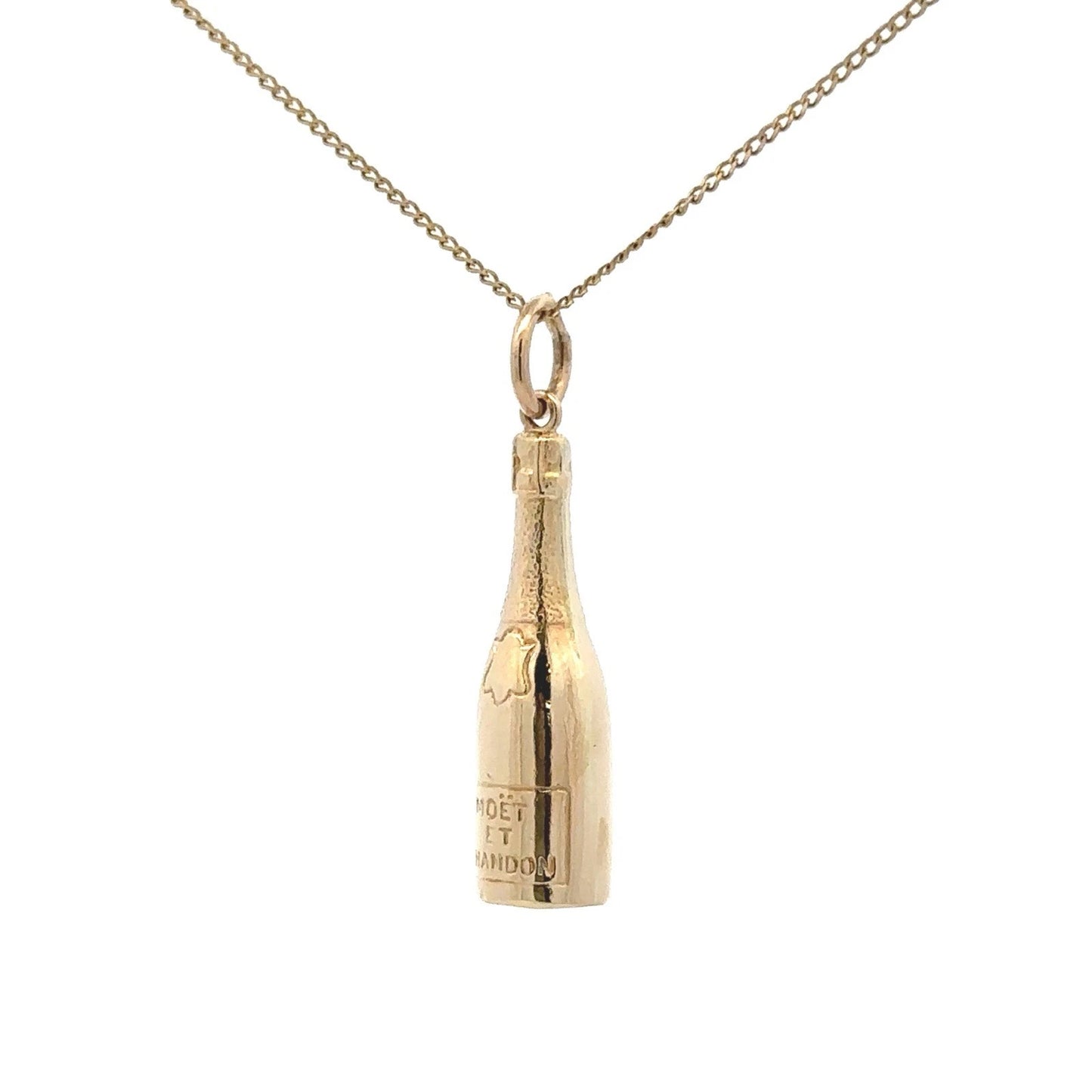 9Ct Yellow Gold Vintage Birmingham Moet et Chandon Champagne Bottle Charm