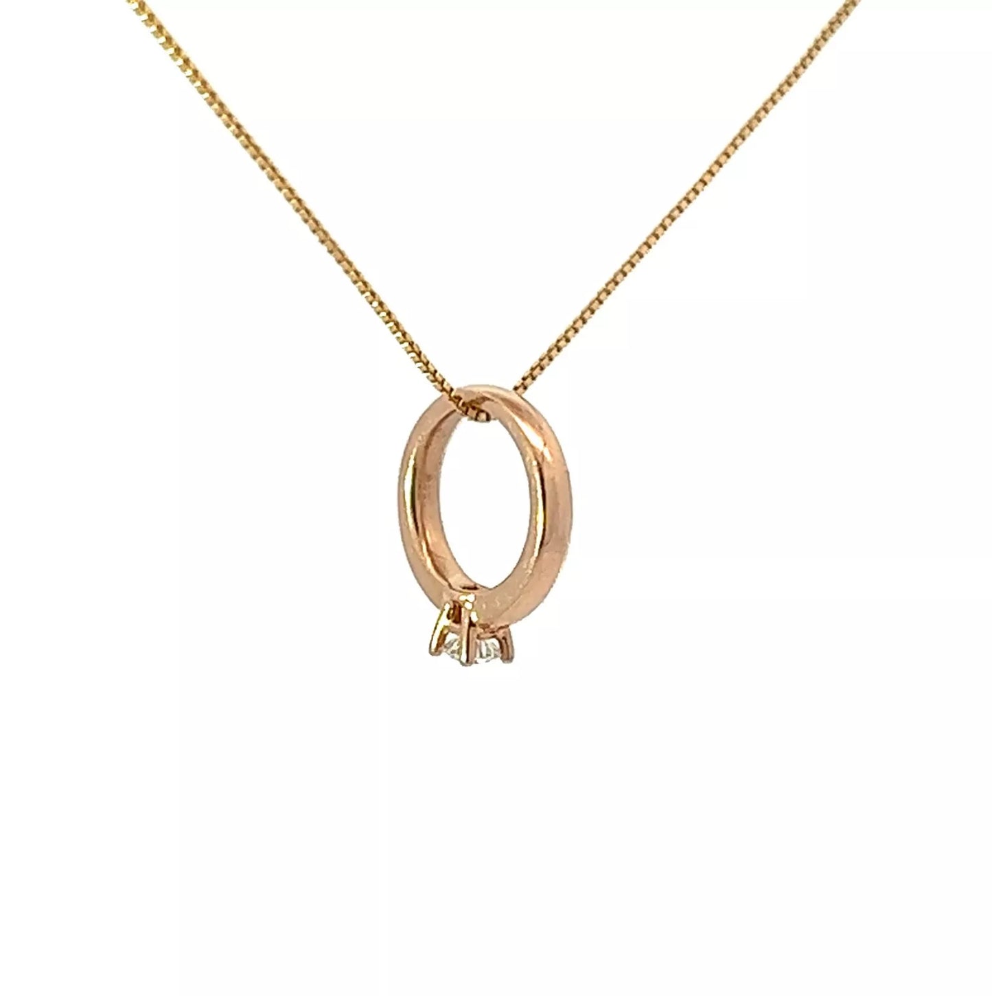 18Ct Rose Gold Diamond Ring Pendant