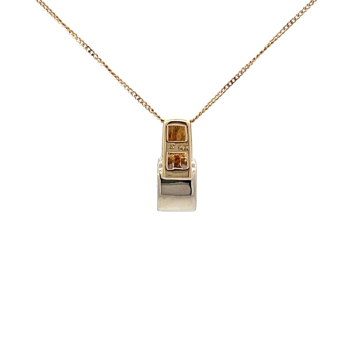 14Ct Yellow Gold CZ Solitaire Pendant