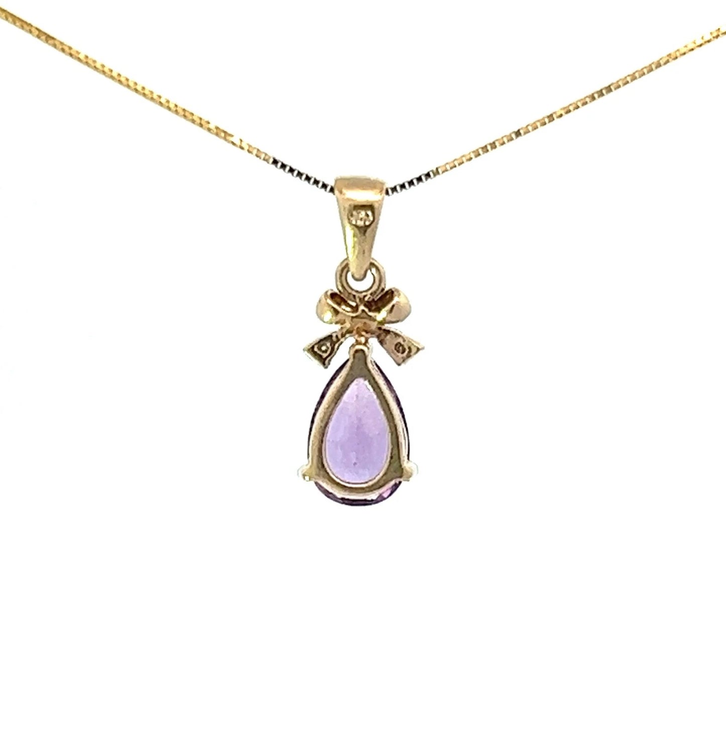 9Ct Yellow Gold Diamond & Purple Gemstone Pendant