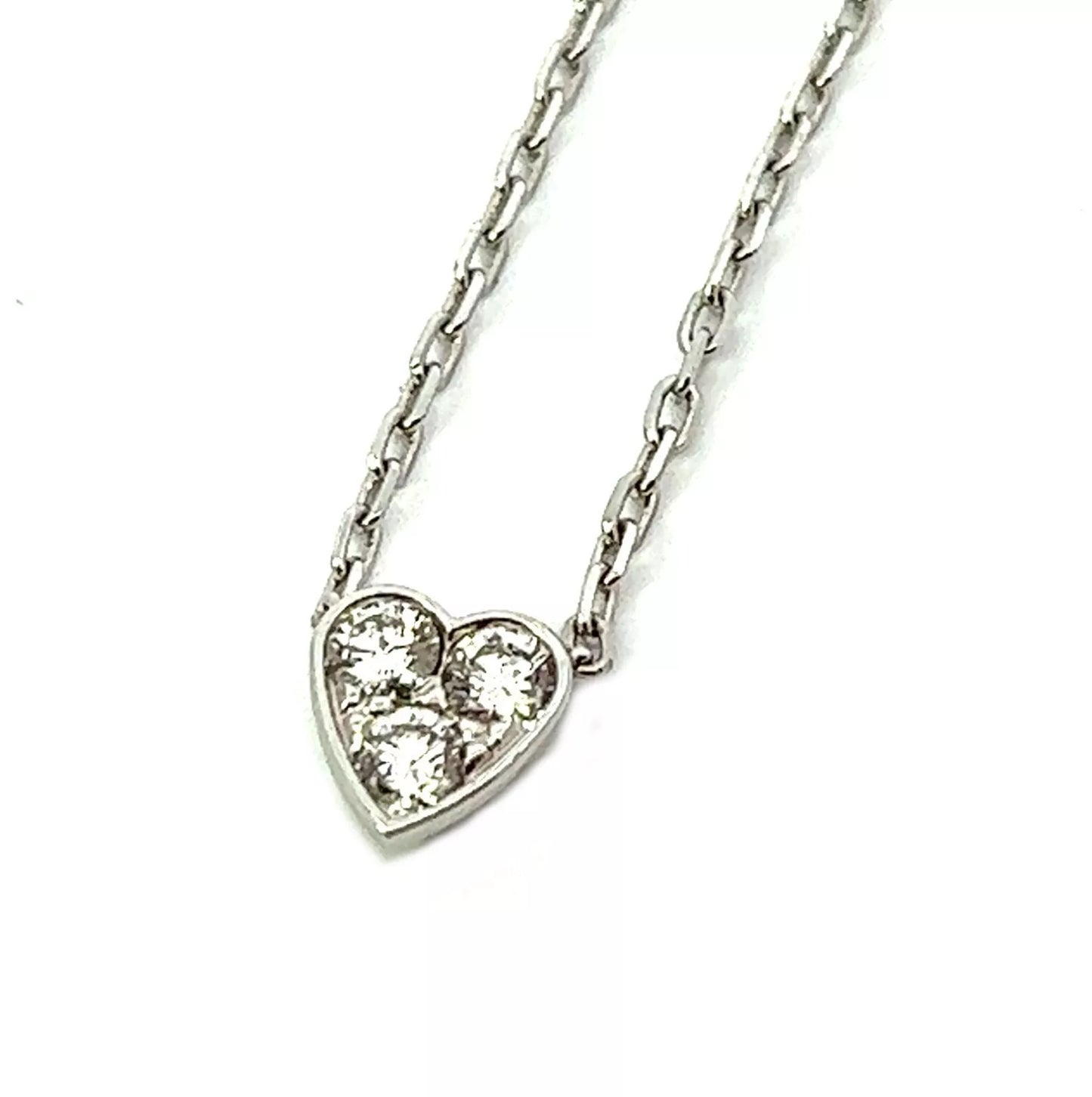 18Ct White Gold Cartier Mini Heart Of Diamond Necklace