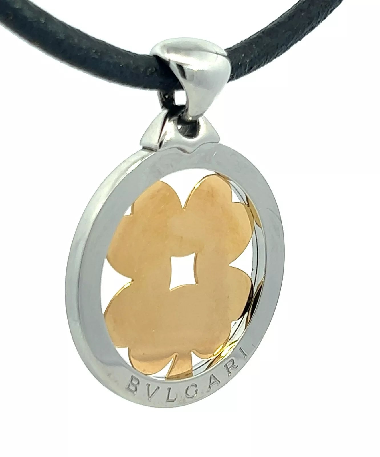 Bvlgari Steel & 18Ct Yellow Gold Tondo Four Leaf Clover Necklace