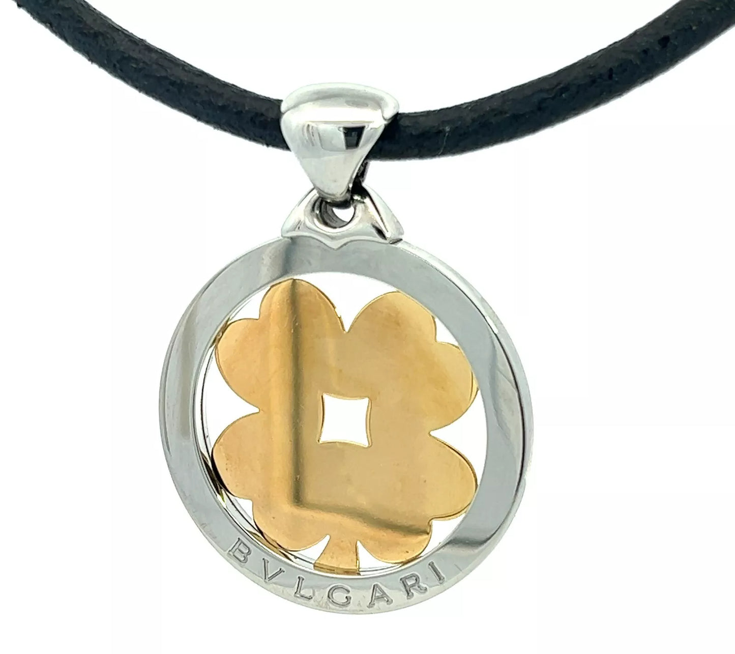 Bvlgari Steel & 18Ct Yellow Gold Tondo Four Leaf Clover Necklace