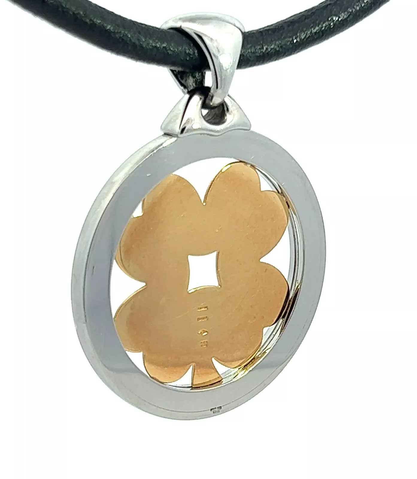 Bvlgari Steel & 18Ct Yellow Gold Tondo Four Leaf Clover Necklace