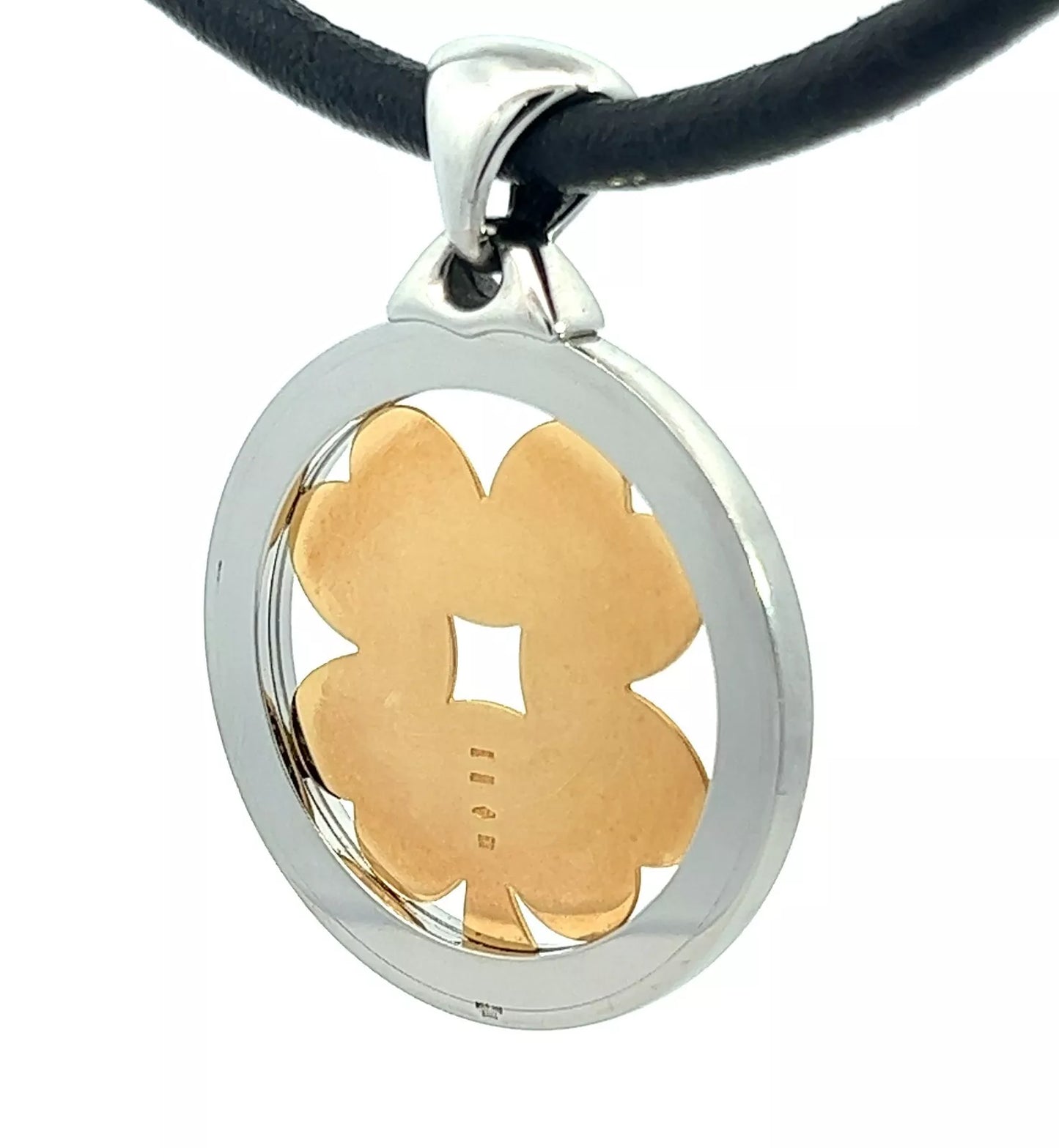 Bvlgari Steel & 18Ct Yellow Gold Tondo Four Leaf Clover Necklace