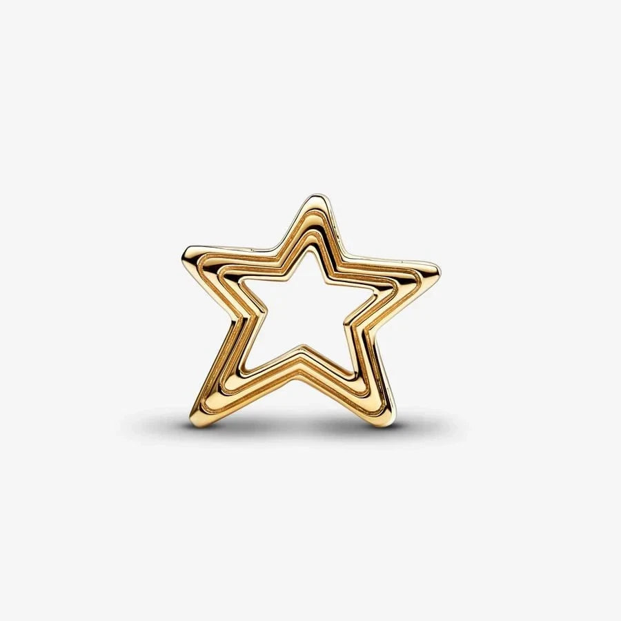 14Ct Yellow Gold Pandora Radiant Star Charm #752361C00 - Retired