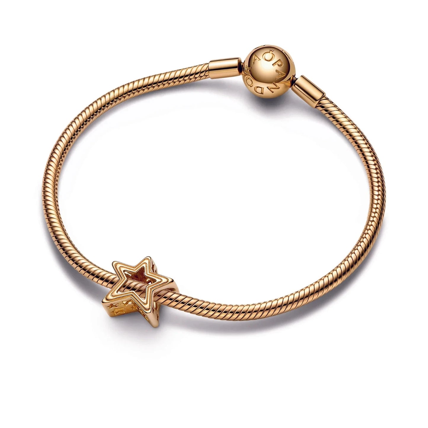 14Ct Yellow Gold Pandora Radiant Star Charm #752361C00 - Retired