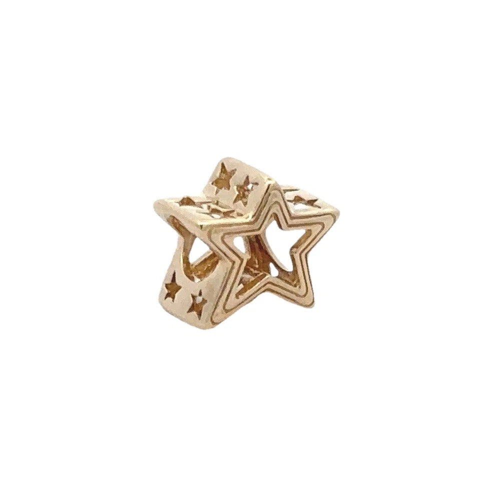 14Ct Yellow Gold Pandora Radiant Star Charm #752361C00 - Retired