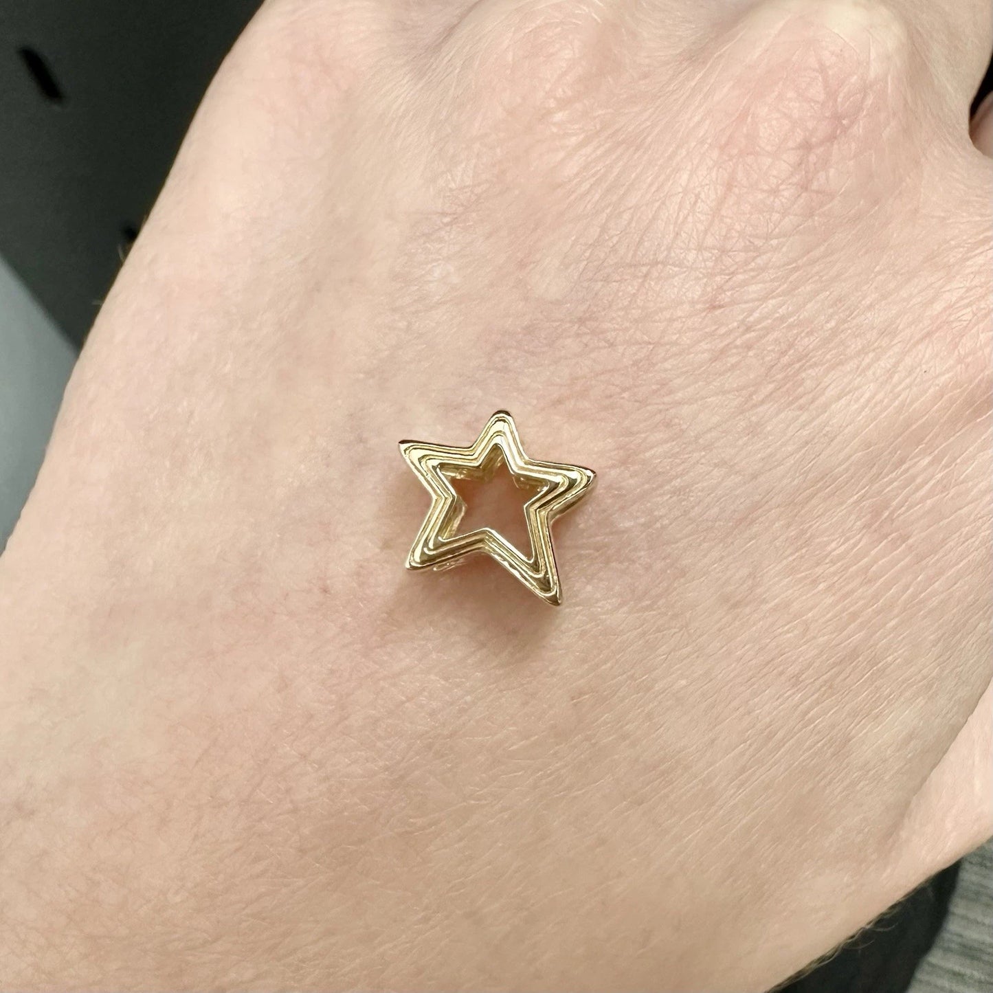 14Ct Yellow Gold Pandora Radiant Star Charm #752361C00 - Retired