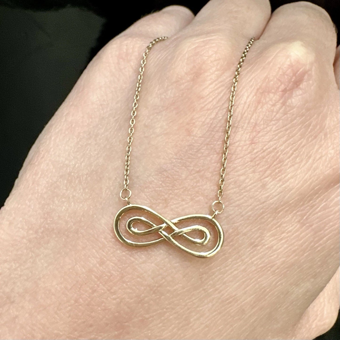 9Ct Yellow Gold Infinity 44cm Trace Necklace