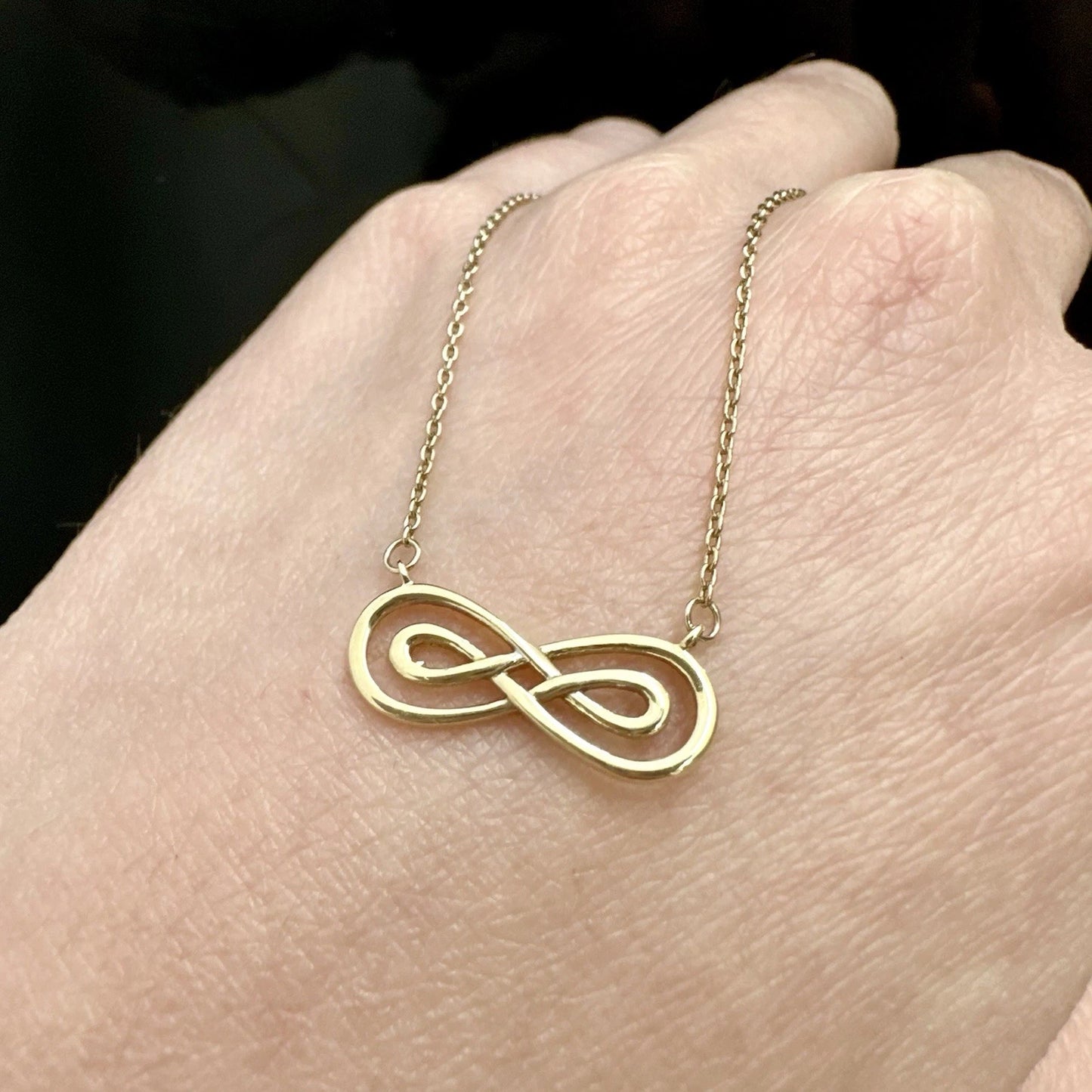 9Ct Yellow Gold Infinity 44cm Trace Necklace