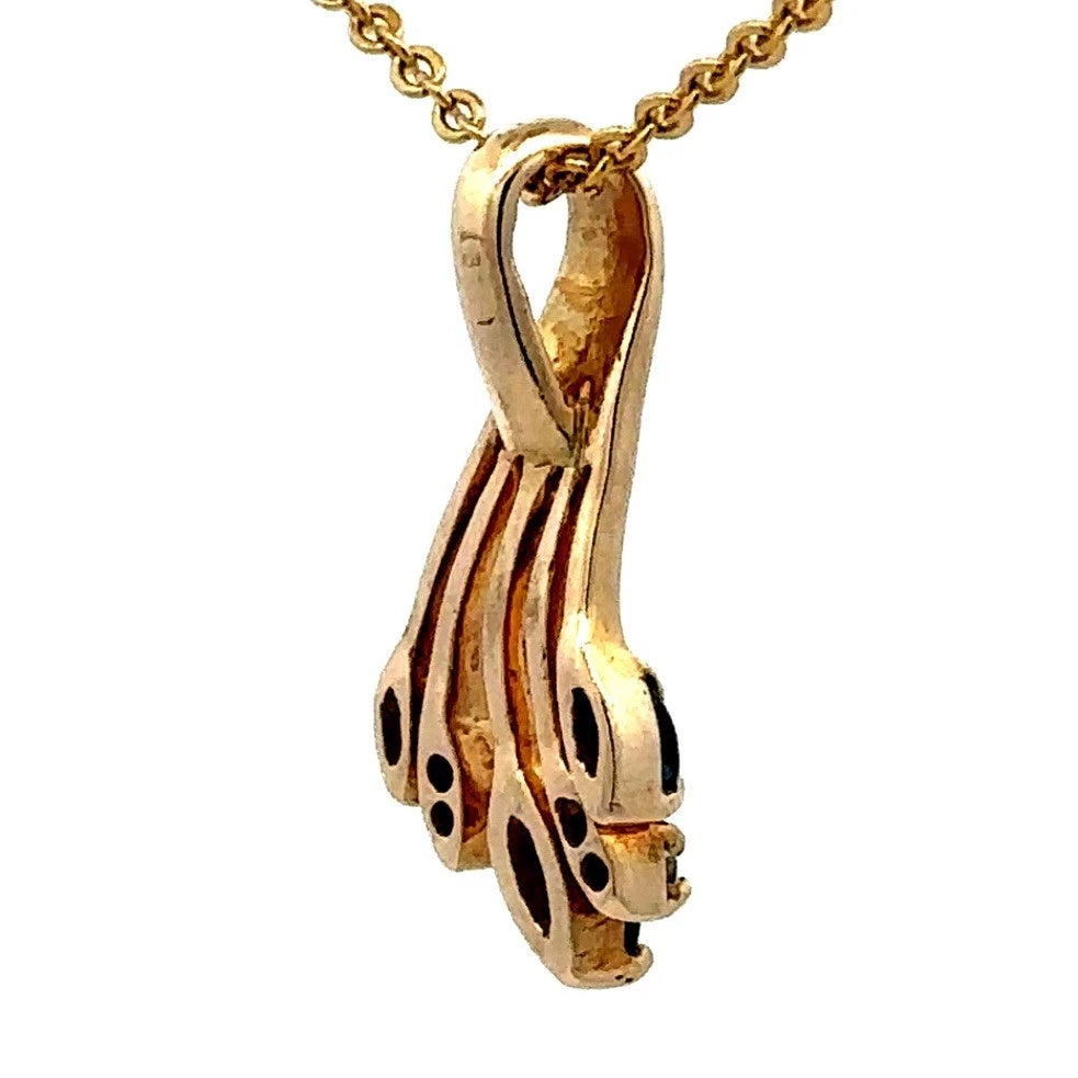 9Ct Yellow Gold Sapphire and Diamond Set Pendant