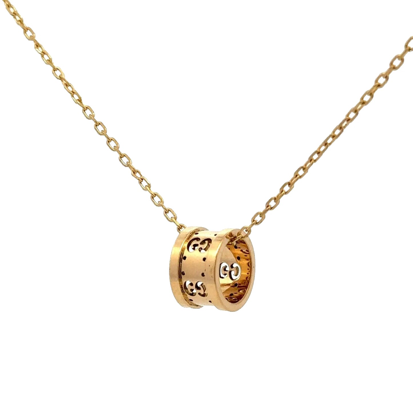 Gucci 18Ct Yellow Gold Icon Twirl 42cm Trace Chain Necklace
