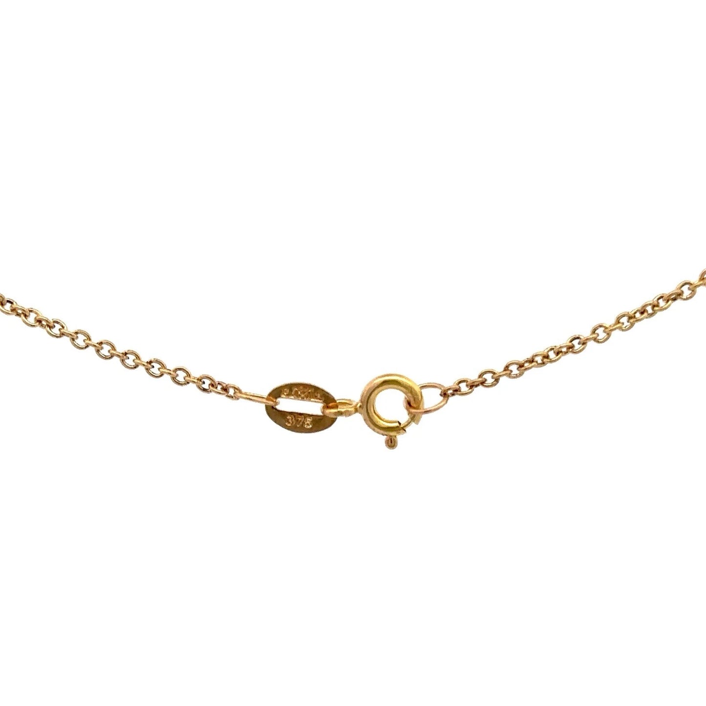 9Ct Yellow Gold Diamond Simulant Infinity 45cm Trace Chain Necklace
