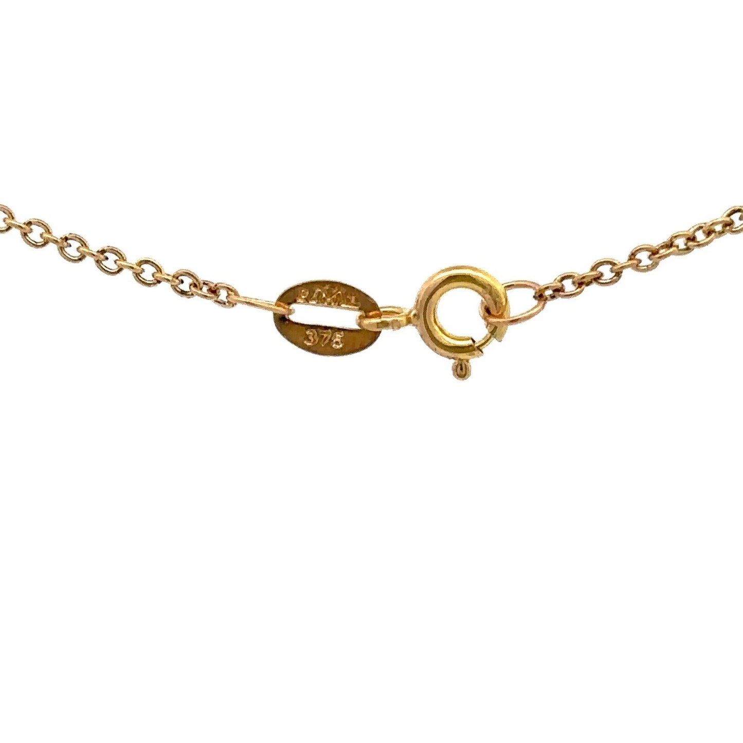 9Ct Yellow Gold Diamond Simulant Infinity 45cm Trace Chain Necklace