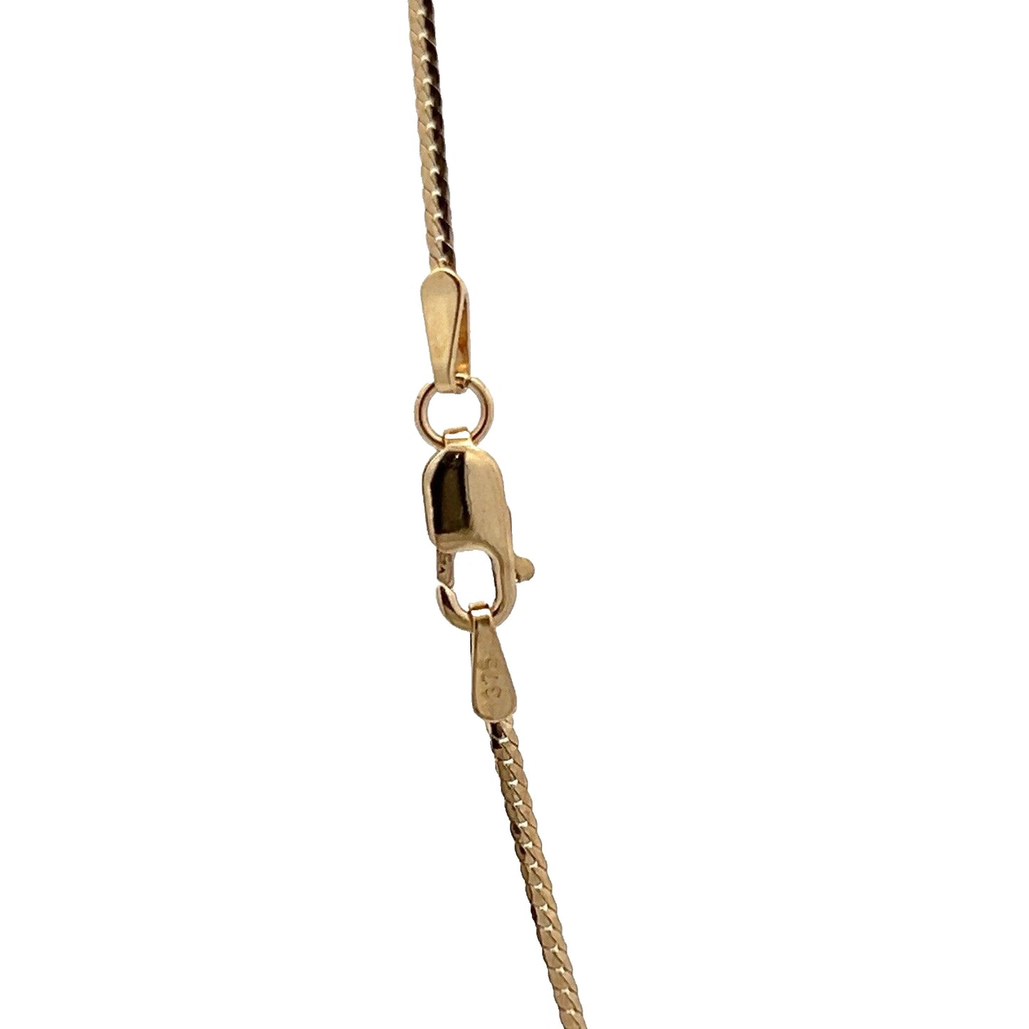 9Ct Yellow Gold Created Ruby & Diamond Accent 45cm Ribbon Twist Necklace